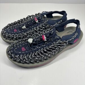 KEEN Uneek Two Cord Women's US 9 Navy/Grey Slingback Water Sandals Adjustable
